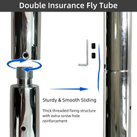 Perche aérienne de 2 m (6,56 pi), certifiée, 360 ° Perche de suspension améliorée, modèle 45 mm, compatible avec plafonds de 2,70 m à 3,60 m