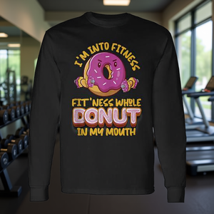 Camiseta promocional de manga larga con estampado de donut en la boca, de la marca I'm Into Fitness - Product Image 3