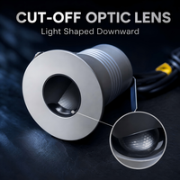 Lampe LED encastrée compacte 3W à lentille coupée en demi-lune, anti-éblouissement UGR profond, pour éclairage de marche et de guidage en extérieur