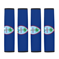 Couvre-ceintures de sécurité en néoprène personnalisés avec drapeau de Guam, 2 pièces, résistants à la corrosion, pour une utilisation prolongée en automobile