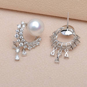 ต่างหูเงินแท้ S925 แบบพู่ห้อยยาว ประดับมุก สำหรับผู้หญิง อุปกรณ์ทำเครื่องประดับ DIY ถาดเปล่า กึ่งสำเร็จรูป ต่างหูคริสตัล 896 - Product Image 2