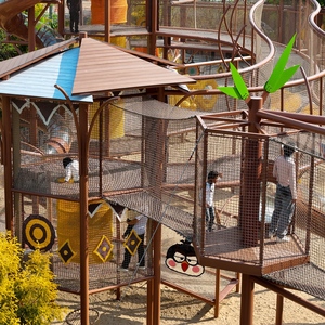 Structure de jeu en <span class=keywords><strong>corde</strong></span> suspendue Ropecube en polyester haute ténacité pour parcours d'aventure en arbre et trampoline extérieur - Product Image 5