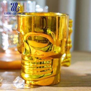 Taza de cristal de cerveza decorativa de galvanoplastia de oro de 520ml de Venta caliente - Product Image 6