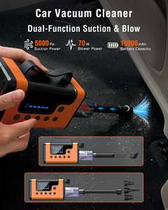 Booster de batterie de voiture tout-en-un 4000A 10000mAh, Power Bank, pompe à air 150PSI, souffleur à vide, outil d'urgence - Product Image 4