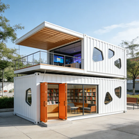 Maison préfabriquée en conteneur maritime à panneaux sandwich, villa de luxe, bureau mobile portable, petite cabine d'atelier