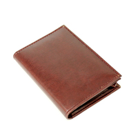 Dompet Pria Kulit Asli Coklat Tipis Model Buka Tutup, Tempat Kartu & Uang, Merk LIYAN, Modis Berkualitas Tinggi