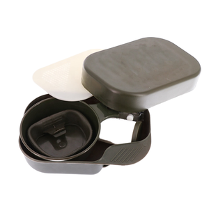 Couteau et fourchette de pique-nique verts de haute qualité, récipient de <span class=keywords><strong>camping</strong></span> en PP, couvercle de pot en <span class=keywords><strong>plastique</strong></span>, kit de vaisselle personnalisable avec logo - Product Image 1