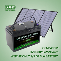 Batterie au lithium LiFePO4 Jrepower 12V 100Ah 1280Wh à décharge profonde avec protection contre les basses températures, auto-chauffante, 6000 cycles, -15 à 55°C, garantie 5 ans