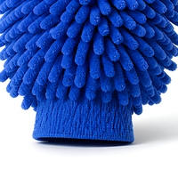 Gant de lavage de voiture en microfibre chenille bleue, doux, pour le nettoyage extérieur des voitures, SUV et camions