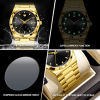 BINBOND 2026 Neues Modell Edelstahl 30M Wasserdicht Präzise Herren Einzigartige Luxus-Uhr Quarz-Armbanduhren für Männer