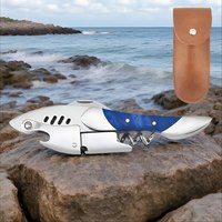 Ouvre-bouteille multifonction en acier inoxydable en forme de requin, tire-bouchon portable, ouvre-bière, outil de bar, cadeau