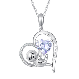 Collar con Colgante de Cobre en Forma de Corazón con Circonita Cúbica, Plateado en Plata, Estilo Romántico, Joyería Unisex para Uso Diario - Product Image 1