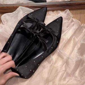 Korean Style <strong>Flat</strong> Shallow Mouth <strong>Pointed</strong> <strong>Toe</strong> Ladies Casual Summer Versatile Bowknot Slip-on Ladies Footwear Elegant Dressy Shoes - Product Image 6