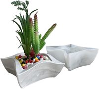 Pot bunga persegi geometris cetakan silikon Epoxy Resin Pot sukulen vas kaktus beton pemegang cetakan Pot bunga besar