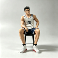 Op maat gemaakte anime cartoon glasvezel sculptuur Slam Dunk basketbalhars beeld voor thema winkel decoratie
