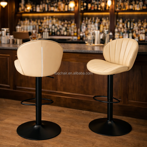 Taburete de Bar Giratorio con Respaldo TUQ, Taburete de Bar Moderno con Respaldo de 36 cm para Bar de Cócteles, Taburete de Bar para Salón de <span class=keywords><strong>Jazz</strong></span> - Product Image 1