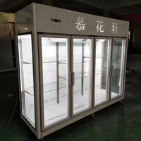 Vitrine réfrigérée pour fleurs à température unique 1350L 150x80x200cm, 3 portes, refroidissement par air, dégivrage automatique