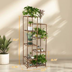 Tall Wooden Plant <b>Shelf</b> Multi-Tier Plant <b>Stand</b> for Living Room Balcony Rustic Flower Display Organizer - Product Image 2