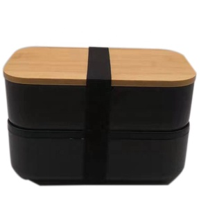 Japanese style bento boxes a super large capacity double layer premium lunch box with bamboo lid