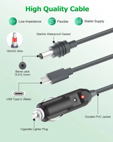 Hot-Sell Startlink Mini 2-en-1 Kit de câble d'alimentation CC Portable USB C Type-C Chargeur de voiture 5A Charge rapide PVC Veste Satellite
