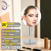 Miroir de Maquillage Rond Moderne Haut de Gamme pour Projet Hôtelier, Simple Face, Grossissement 3x et 10x HD, Garantie 5 Ans, Miroir de Salle de Bain