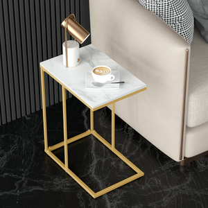 USA Drop-shipping marbre canapé Table d'appoint Table à café Snack Table pour café fruits ordinateur portable livre - Product Image 2