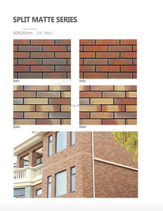 赤粘土テラコッタクリンカー壁分割タイル素朴な屋外と屋内壁のファサードデザイン学校の外壁 - Product Image 5