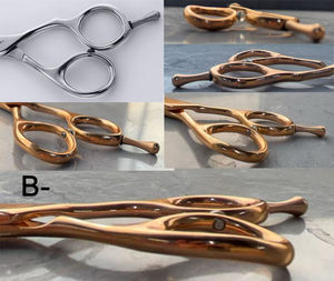 Tijeras de Peluquería B-55RG Color Oro Rosa, Tijeras para Cabello con Hoja Delgada CNC CHENG YONGHE - Product Image 6