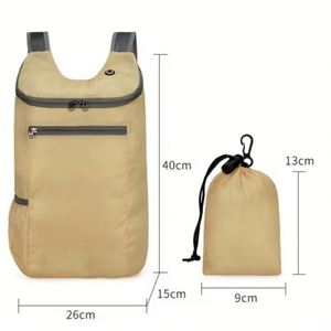Sac à dos pliable en polyester léger et imperméable de 20 L avec logo personnalisé, sac de sport décontracté pour activités de plein air, voyages, randonnée, fitness - Product Image 3