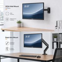 Moniteur d'ordinateur FHD 21,5 pouces OEM d'usine, dalle VA 1080P 60Hz, VGA DP, support VESA, pied métallique, pour bureau et domicile, vente en gros