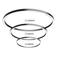 Plafonnier Suspendu Circulaire LED Contemporain pour Bureau : Luminosité Linéaire Annulaire