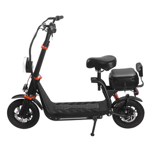 Scooter Eléctrico con Motor sin Escobillas, Alcance de 35 km, con Asiento Plegable, Dos Ruedas, para Adultos, Unisex, Negro, Enchufe Estadounidense - Product Image 2