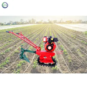 Máquina de arar portátil chinesa para solo pequeno, mini trator para caminhada, cultivador, agricultura