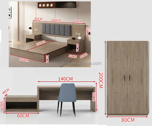 Affordable Hotel Japanese Style Tatami <b>Bed</b> Set Wood <b>Frame</b> Low <b>Platform</b> Twin <b>Beds</b> with Soft Headboard for 3 Star Hotel - Product Image 4