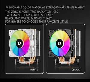 Enfriador de CPU ZeroMaster ARGB con 2 Tubos de Calor, Ventilador LED RGB, Portátil, 4 Pines, Refrigeración para Juegos de Escritorio, Cobre Silencioso, para Cajas de PC - Product Image 2