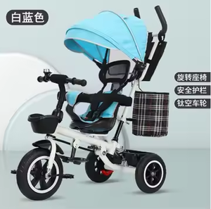 Fornitura di Fabbrica Passeggino Triciclo Pieghevole per Bambini da 1-6 Anni a Velocità Singola con Cavo del Freno e Tettuccio - Product Image 5
