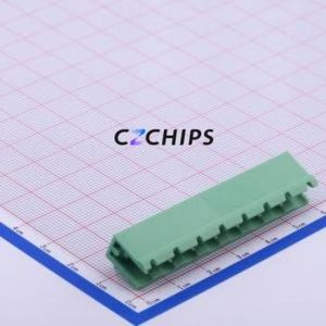 DB2ER-7.62-8P-GN Plug-in Terminal Block Bent Lead Through Hole,P=7.62mm Connector Board-to-Board / Socket Open 1x8P 7.62mm Green - Product Image 1