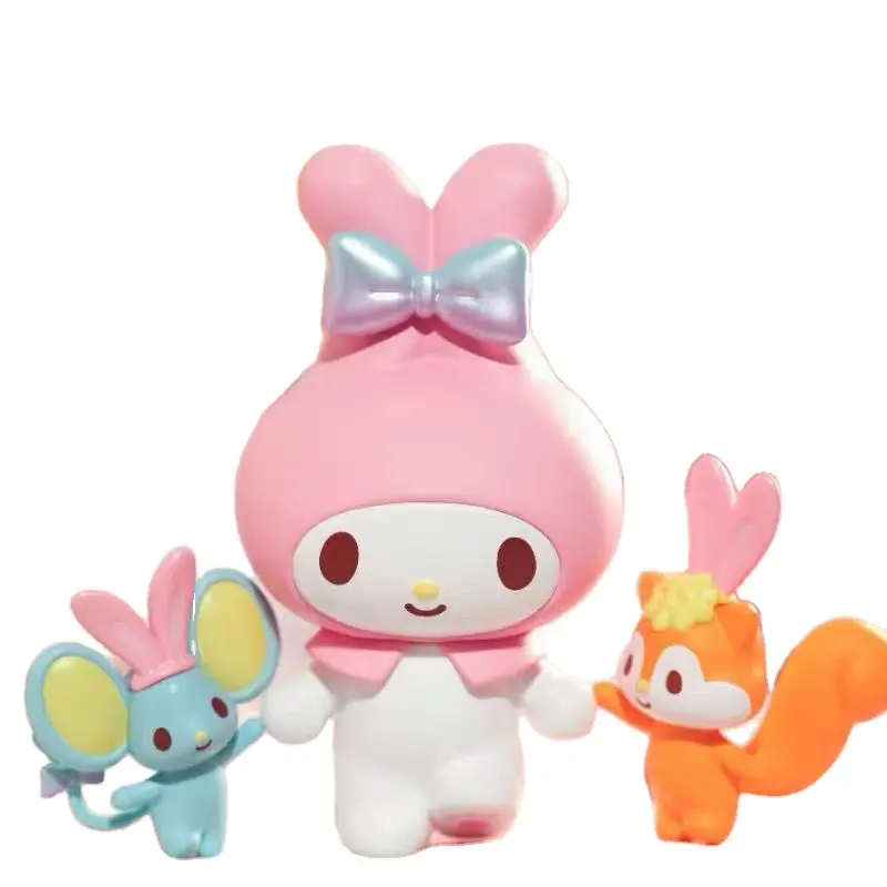 Karikatür kravat kulaklar kör kutuları Melody mi melodi Cinnamoroll Pochacco Action Figure kör kutu şekil oyuncak