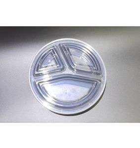 Contenedor Redondo de Plástico PP Desechable de Alta Resistencia HACAMY con 3 Compartimentos y Tapa para Necesidades de Catering Comercial - Product Image 3