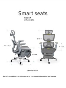 Silla de <span class=keywords><strong>oficina</strong></span> ergonómica, sillón reclinable de tela de malla completa con reposacabezas ajustable y función giratoria, la silla de <span class=keywords><strong>oficina</strong></span> moderna más barata - Product Image 5