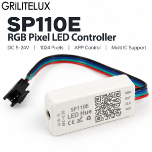 Controlador LED Direccionable SP110E con Capacidad para 1024 Píxeles, Aplicación LED Hue, Máximo 4A, CC 5-24V para Tiras LED de Píxeles - Product Image 1
