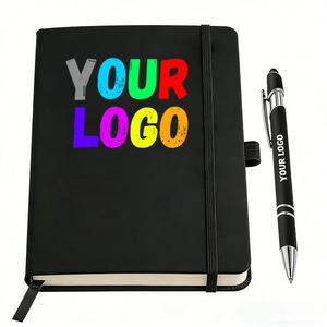 Custom Logo <b>A5</b> A6 PU Leather Hardcover Notebook Portable Promotional Journal with Elastic Band Hot Selling - Product Image 1