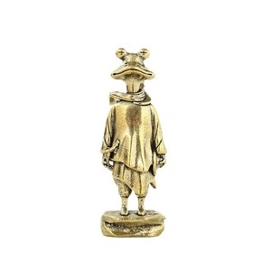 Statue de <span class=keywords><strong>grenouille</strong></span> en laiton, artisanat en cuivre antique, mini ornement de <span class=keywords><strong>grenouille</strong></span> <span class=keywords><strong>debout</strong></span>, décoration métallique pour la maison, le bureau, la table à thé, le jardin, cadeaux - Product Image 6