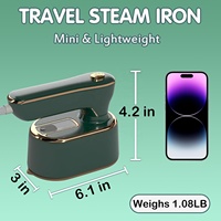 Fer à repasser électrique portable 2-en-1 (sec et vapeur) en céramique pour voyage, mini-défroisseur, idéal pour dortoir universitaire, maison et voiture