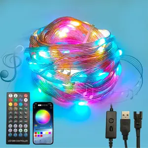 Manufacturer low price outdoor led light string christmas wedding led string light 10m smart app controlled led string lights