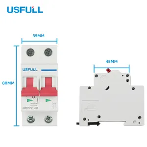 USFULL 2P DC 600V断路器1P 25A MCB C曲线单极直流光伏保险丝