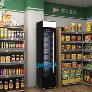 Mini réfrigérateur d'affichage commercial <span class=keywords><strong>armoire</strong></span> à boissons à bière froide réfrigérateur d'exposition debout libre de gel mince pour magasin de commodité - Product Image 4