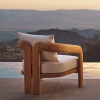 Diseño Moderno de Muebles de Patio de Lujo, Sofá Seccional para Exteriores, Muebles de Jardín, Juego de Sofás de Madera Maciza de Teca
