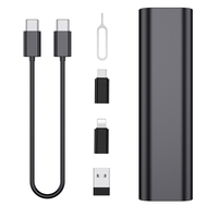 Kotak Penyimpanan Kabel USB C Multifungsi 5 in 1 60W untuk Perjalanan, Adaptor OTG dengan Slot Kartu SD untuk Perangkat iPhone Tipe C Micro USB