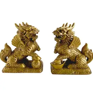 Vente directe d'usine chine kylin dragon personnalisation professionnelle sculpture en bronze pour ornements Feng Shui